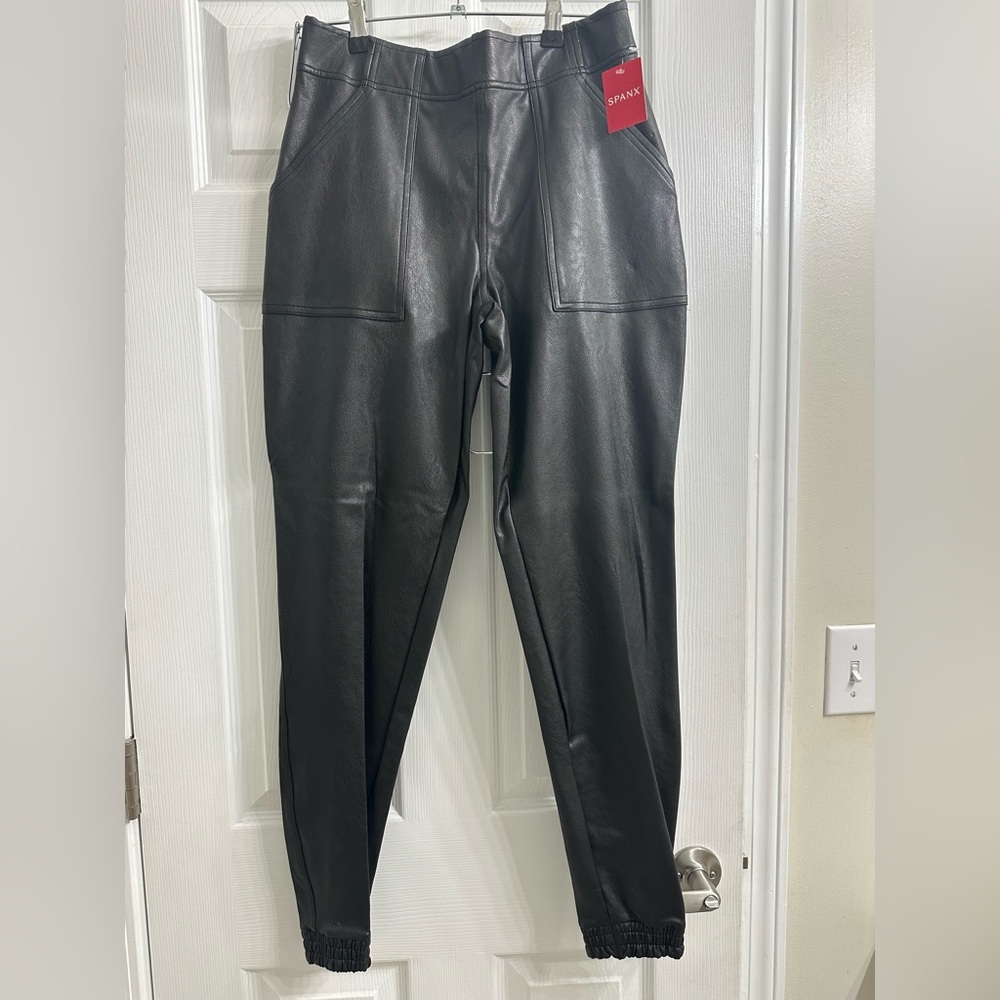 Spanx leather like joggers